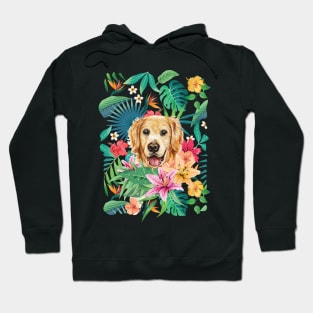 Tropical Golden Retriever 3 Hoodie